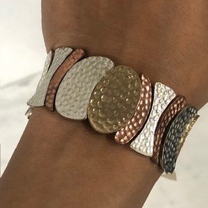 Shiny Stretchable Elastic Bracelet | Silver, Gold & Rose Gold | Fits All…